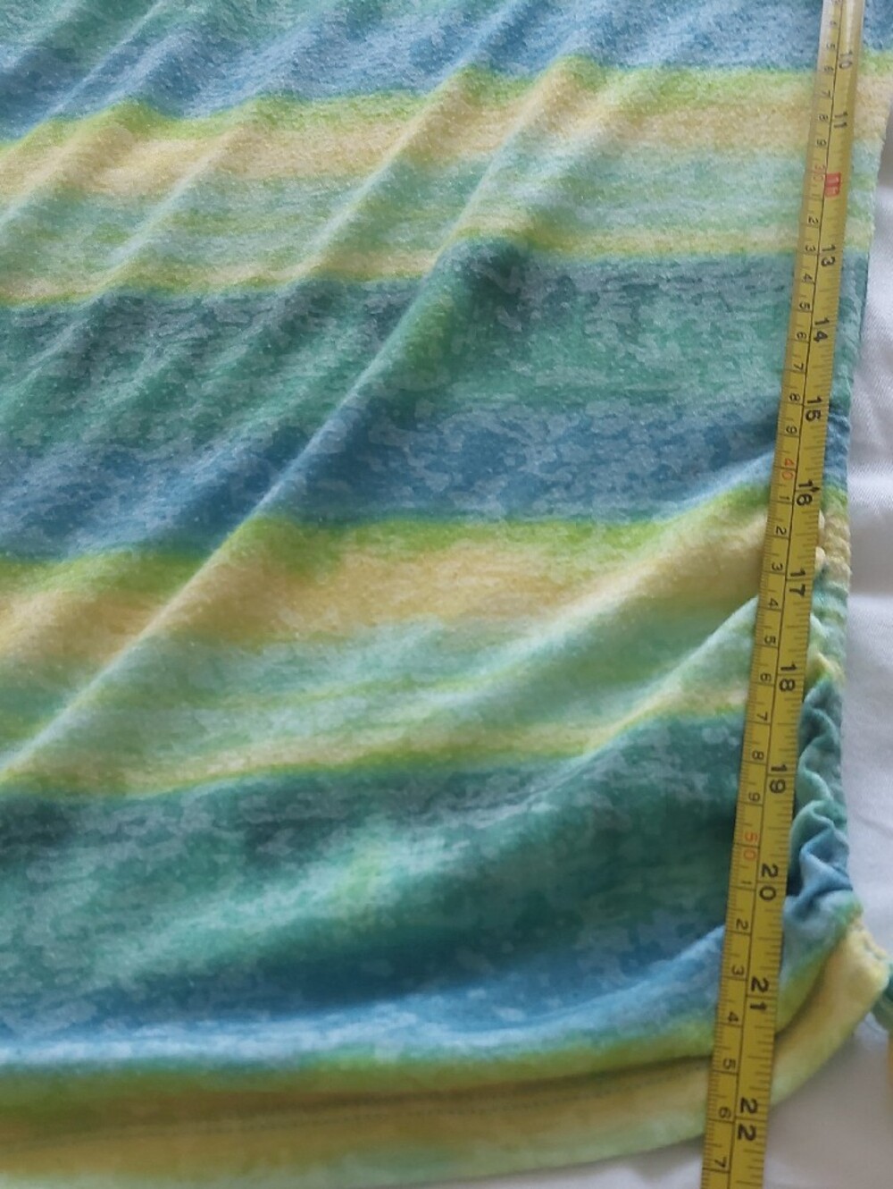 LAURA, Everyday Striped Blue, Green & Yellow Women's Tunic - Picture 9 of 13